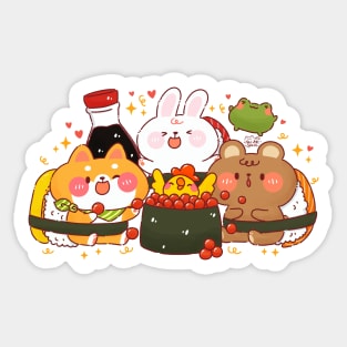 Cute Sushi Animals Sticker